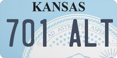 KS license plate 701ALT