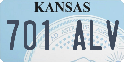 KS license plate 701ALV