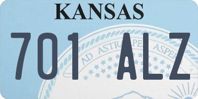 KS license plate 701ALZ