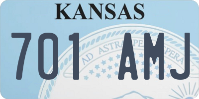 KS license plate 701AMJ