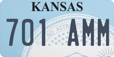 KS license plate 701AMM