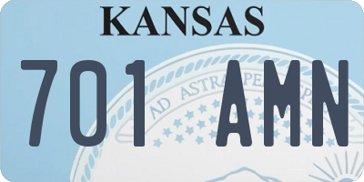 KS license plate 701AMN