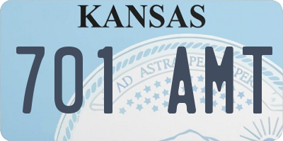 KS license plate 701AMT