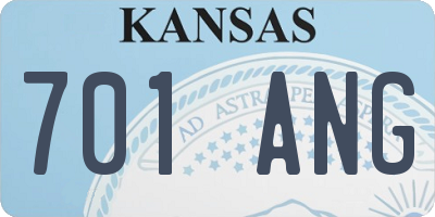 KS license plate 701ANG