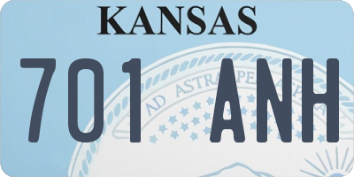 KS license plate 701ANH