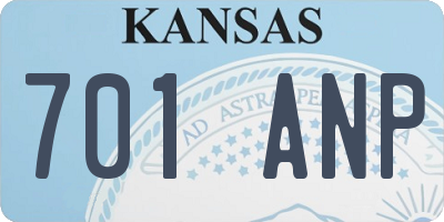 KS license plate 701ANP