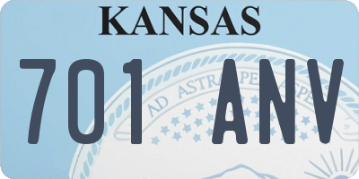 KS license plate 701ANV