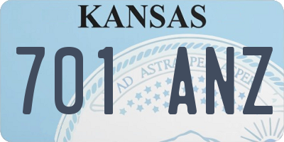 KS license plate 701ANZ