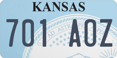 KS license plate 701AOZ