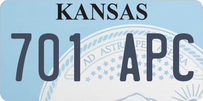 KS license plate 701APC