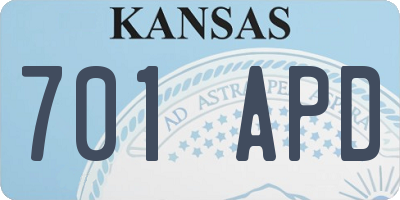 KS license plate 701APD