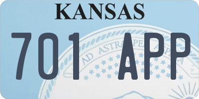 KS license plate 701APP