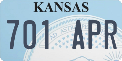 KS license plate 701APR