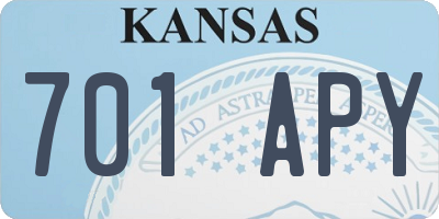 KS license plate 701APY