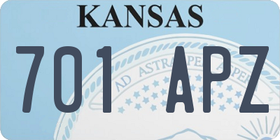 KS license plate 701APZ