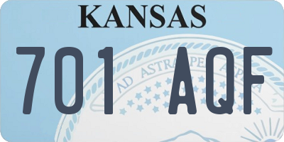 KS license plate 701AQF