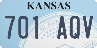 KS license plate 701AQV