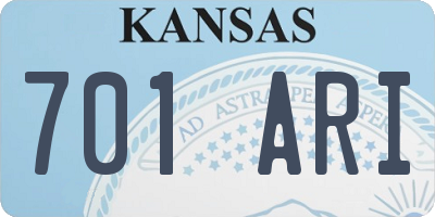 KS license plate 701ARI