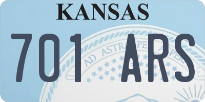 KS license plate 701ARS
