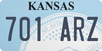 KS license plate 701ARZ