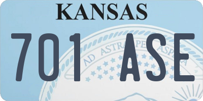 KS license plate 701ASE