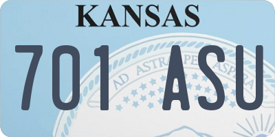 KS license plate 701ASU