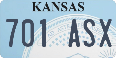 KS license plate 701ASX