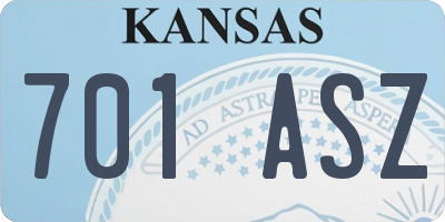 KS license plate 701ASZ