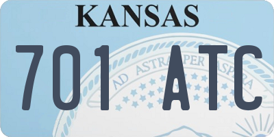 KS license plate 701ATC
