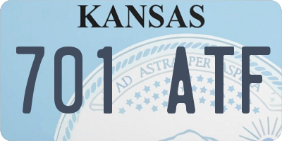 KS license plate 701ATF