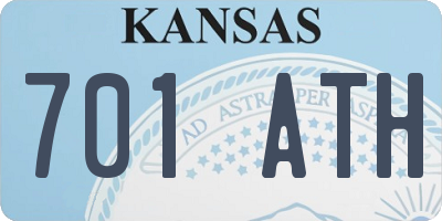 KS license plate 701ATH