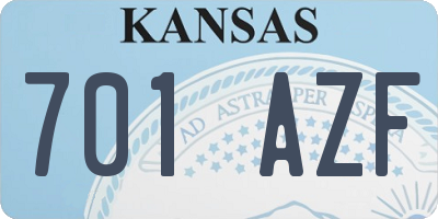 KS license plate 701AZF