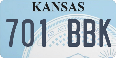 KS license plate 701BBK