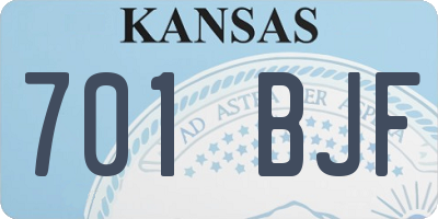 KS license plate 701BJF