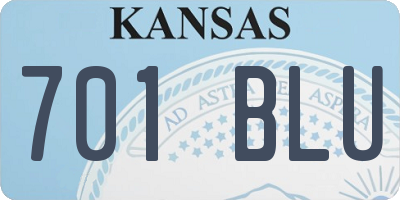 KS license plate 701BLU