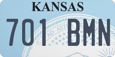 KS license plate 701BMN