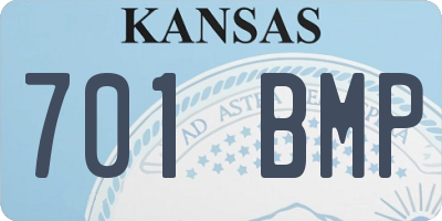 KS license plate 701BMP