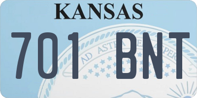 KS license plate 701BNT