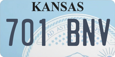 KS license plate 701BNV