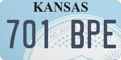KS license plate 701BPE