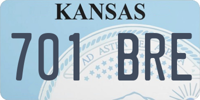 KS license plate 701BRE