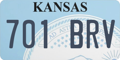 KS license plate 701BRV