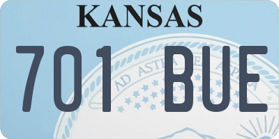 KS license plate 701BUE