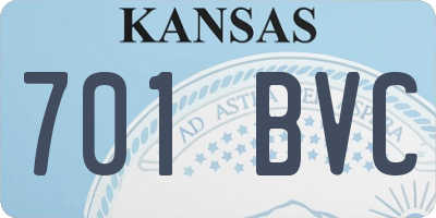 KS license plate 701BVC