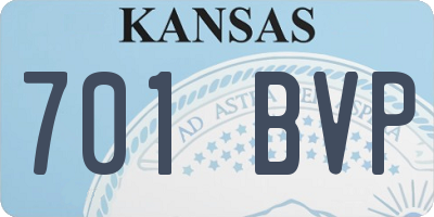 KS license plate 701BVP