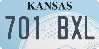 KS license plate 701BXL