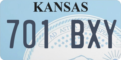 KS license plate 701BXY