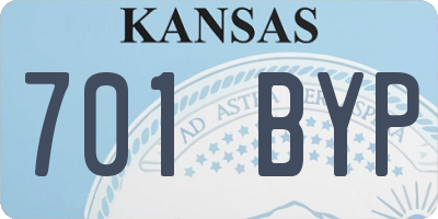 KS license plate 701BYP