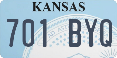KS license plate 701BYQ