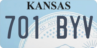 KS license plate 701BYV